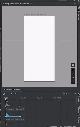 Riproduci, scorri e rallenta
AnimatedVisibility