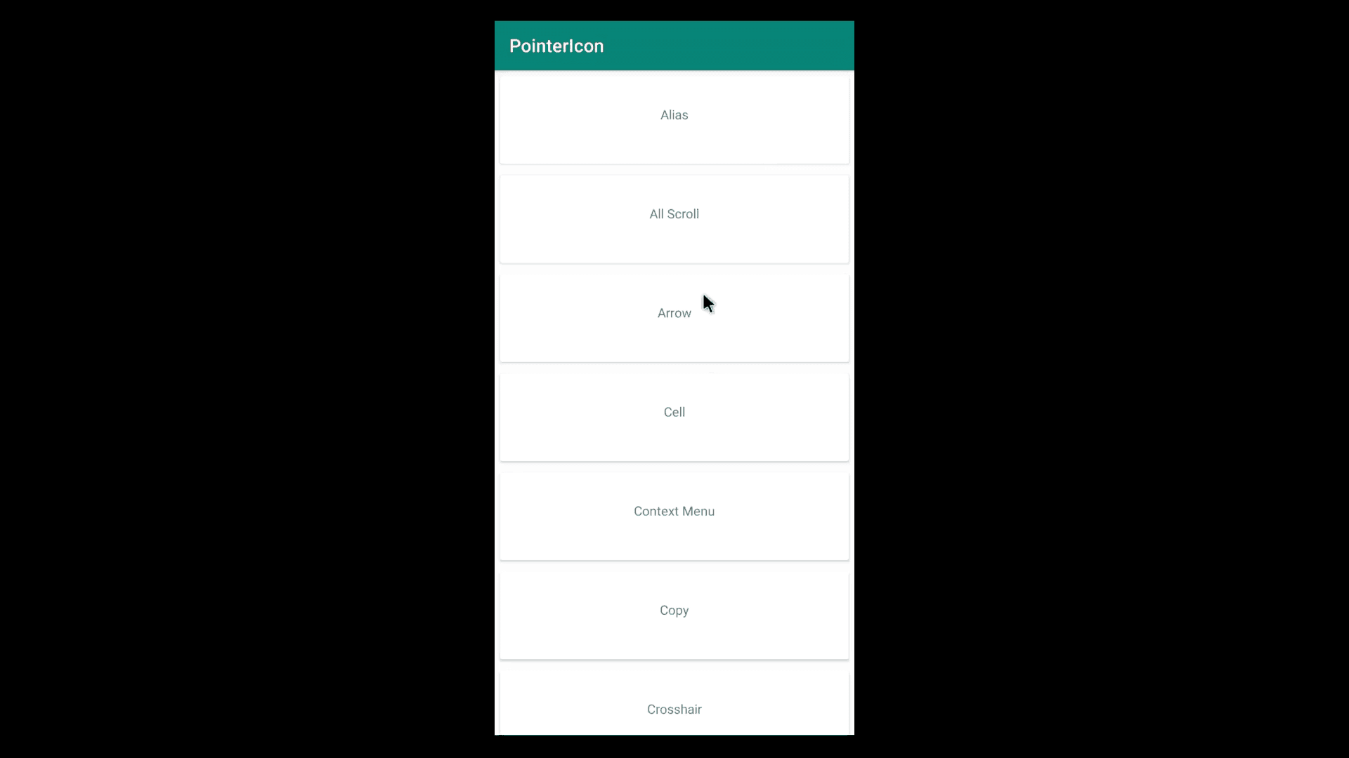 Custom pointer icons in an Android app.